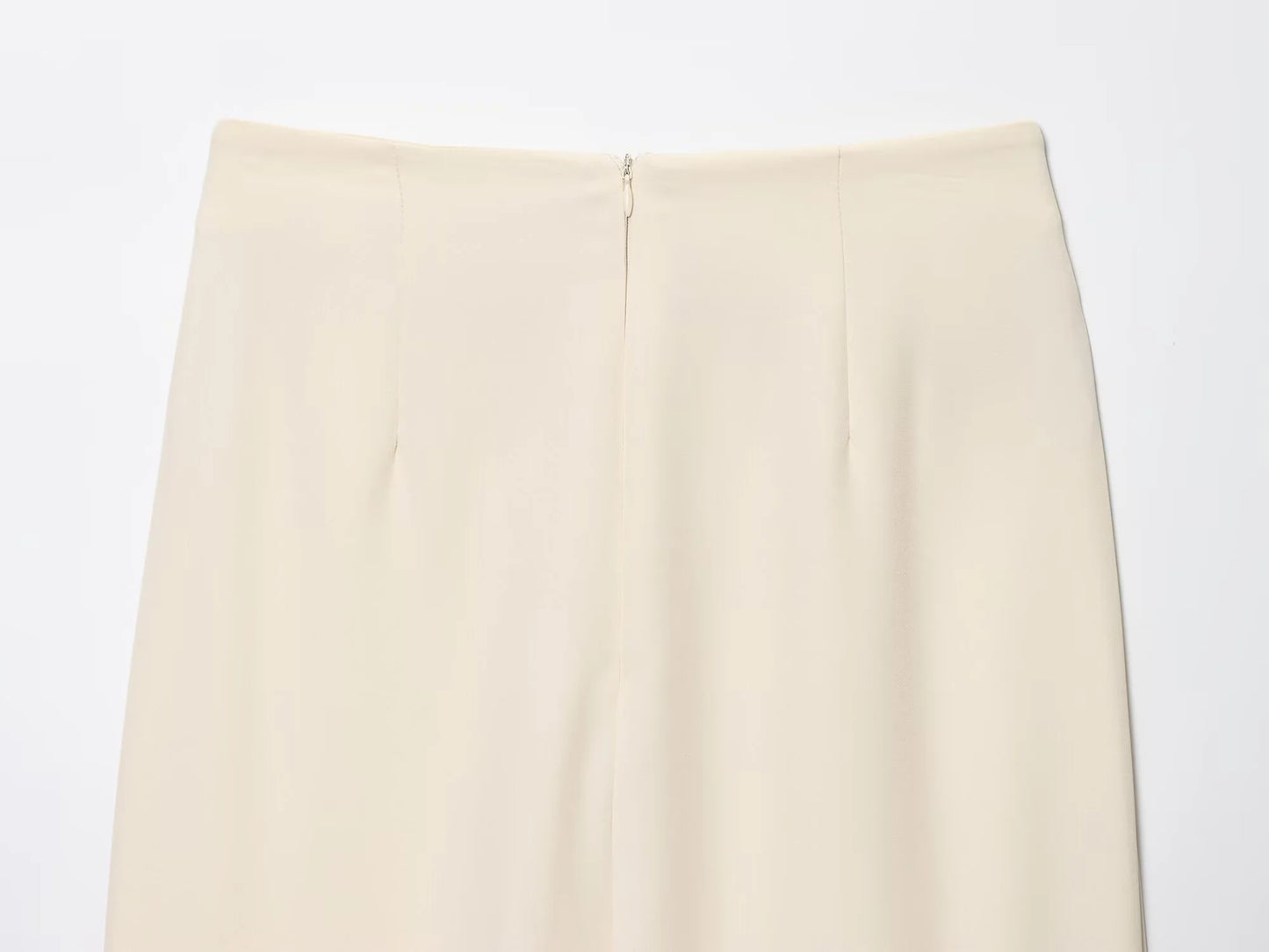 Women's Crepe Silk V-Neck Sleeveless Top & High Waisted Midi Skirt Set