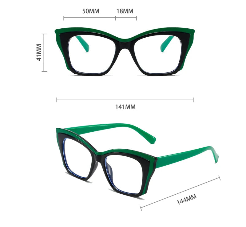 Women's Cat Eye Blue Light Blocking Glasses - Vintage Oversized Eyewear