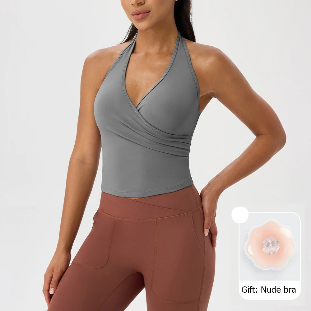 Women's Sleeveless Fitness Yoga Top - Breathable Quick Dry Summer Gym Vest