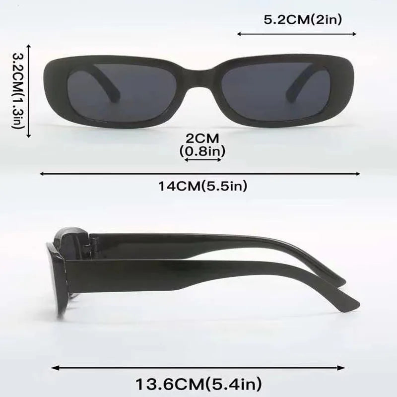 5 Pack Small Square Sunglasses Set - Black White Gray Tortoiseshell Plastic Frame UV400