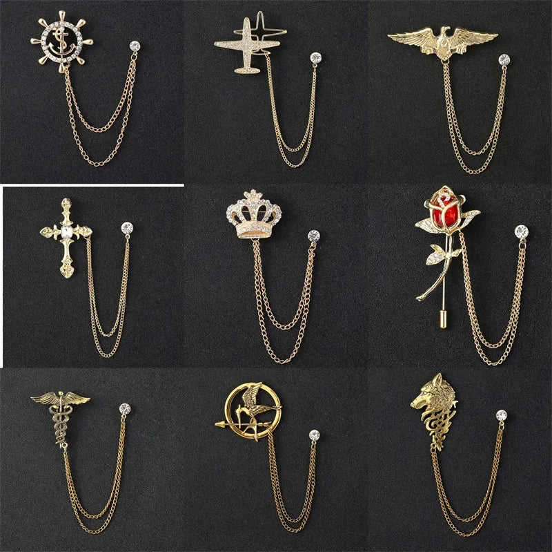 Men's Suit Shirt Collar Badge Lapel Pins Brooches