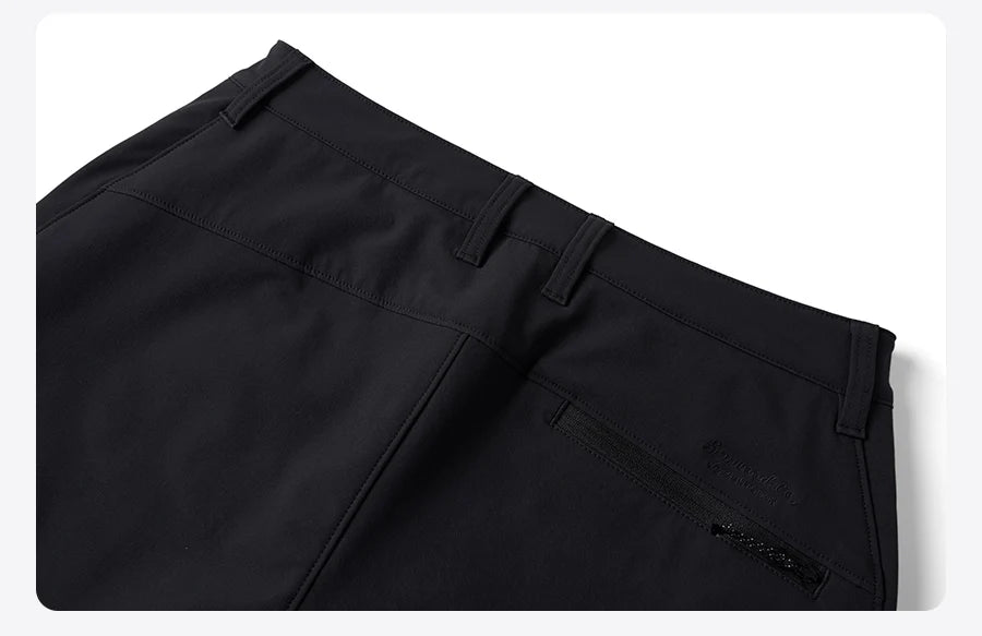 Men's Regular Straight Nylon Elastic Fabric Fleece Liner  Trousers