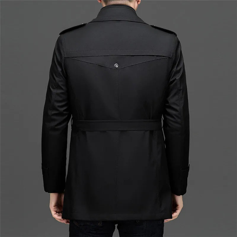 Men's Double Breasted Trench Coat - Detachable Liner Long Overcoat