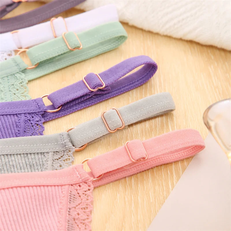 Women's Cotton Thongs 4-Piece Set - Adjustable Waistband Low-Rise Underwear