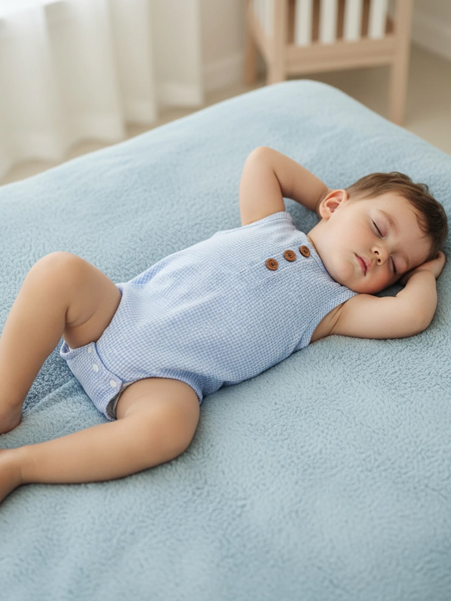 Baby Romper - Plaid Button-Down Sleeveless Jumpsuit (Unisex)