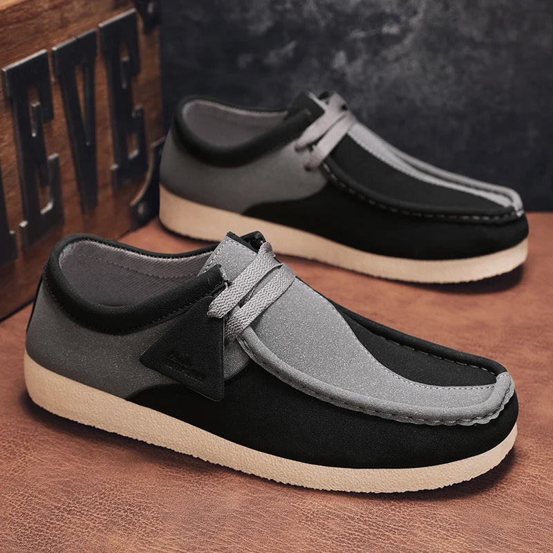 Men's Casual Suede Slip On Comfortable  Platform British Shoes