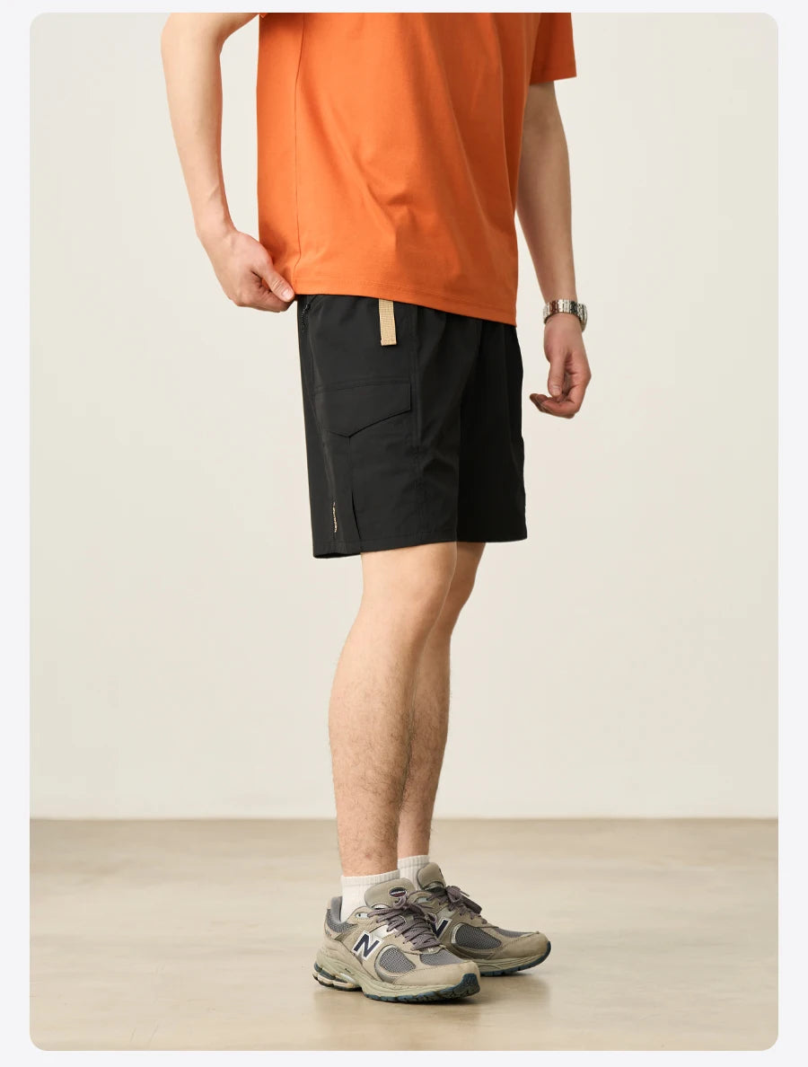 Men's  Summer Oversize 145gsm Elastic Quick Dry Fabric Elastic Waist Cargo  Shorts