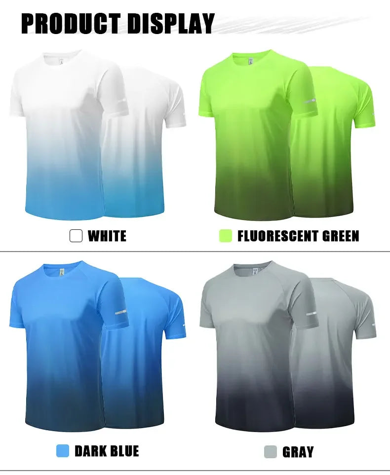 Men's Ice Silk Short Sleeve Running Exercise Sweatshirt Training  Sports T-Shirt