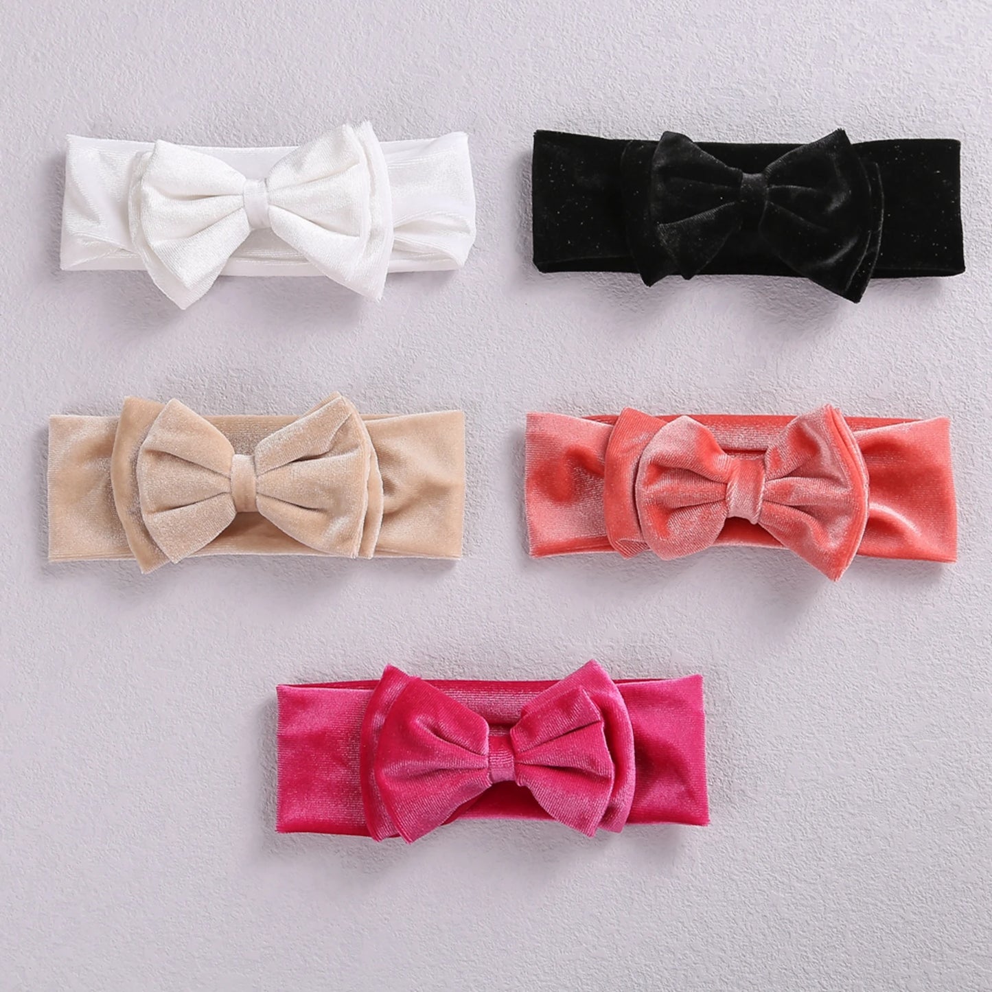 Toddler Baby Girls Bow Headbands Soft Stretchy Velvet Hairbands Hair Accessories