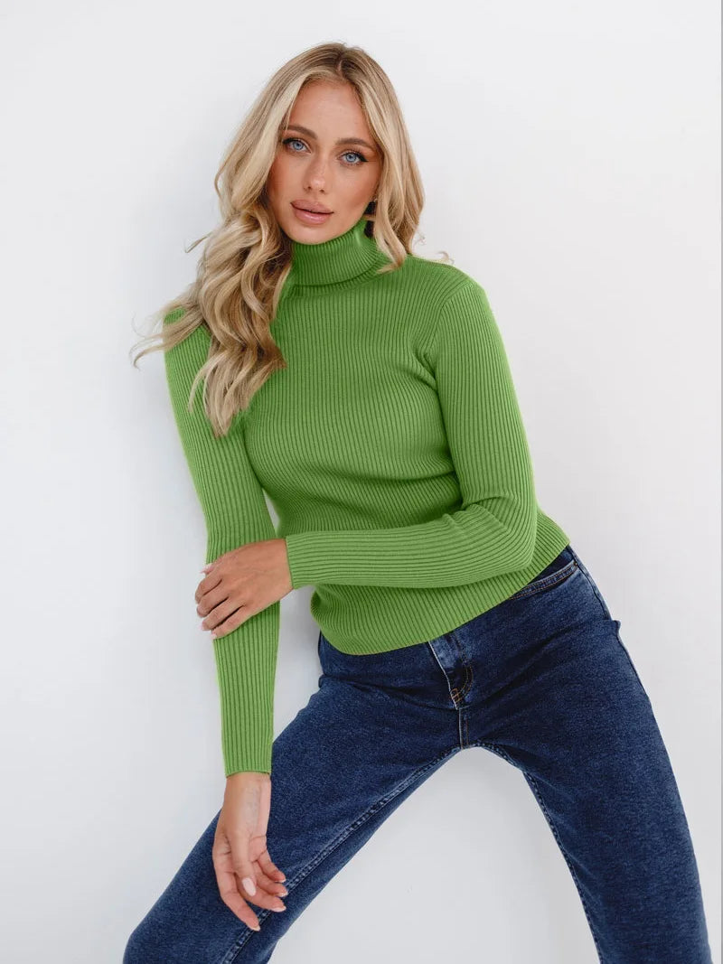 Women's Knitted Pullover Turtleneck