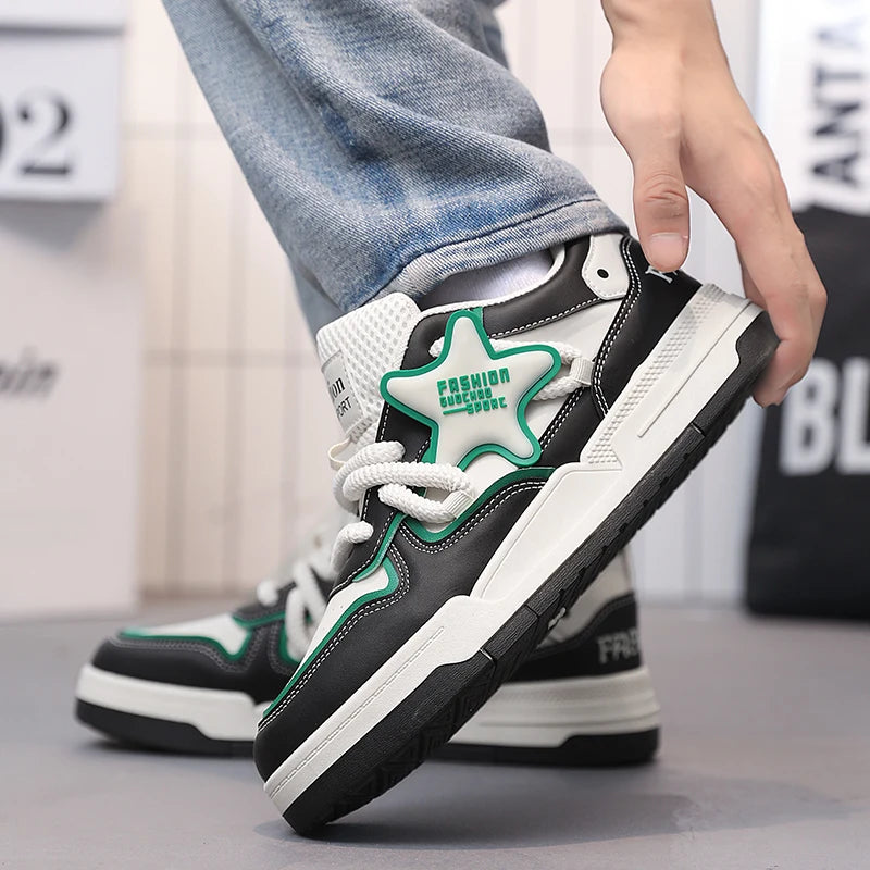 Men's Casual Stars Platform Skateboard Tennis Sports Comfortable Vulcanized Sneakers