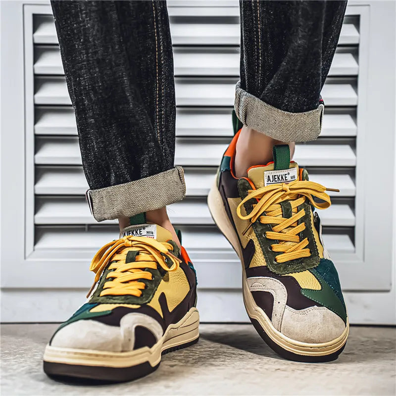 Men's Casual Platform Lace Up Comfortable  Sneakers