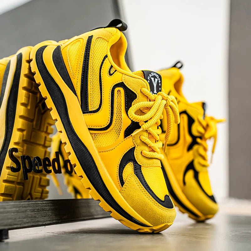 Men's Platform Vulcanized Sneakers - Breathable Tennis Sports Shoes