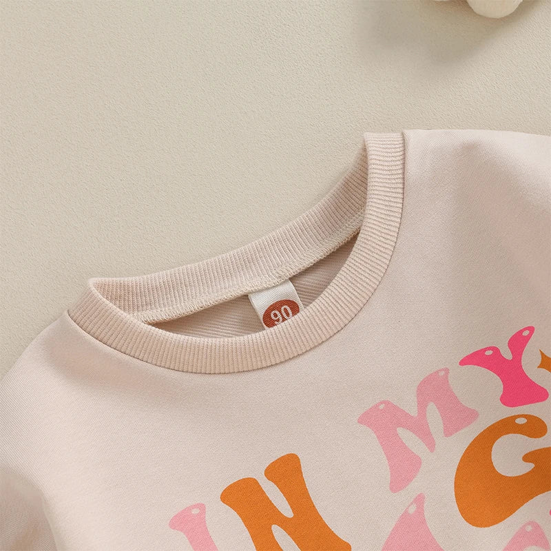 0-6Y Girl Sweatshirt/Romper Ruffles Long Sleeve Colourful Letter Print Jumpsuits Babygrow