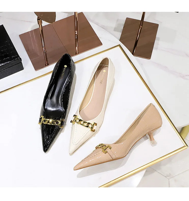 Patent Leather Stiletto Pumps - Professional Office Heels Available in 12 Colors