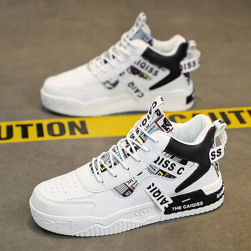 Platform Vulcanized High-Top Sneakers - Unisex Sports Shoes