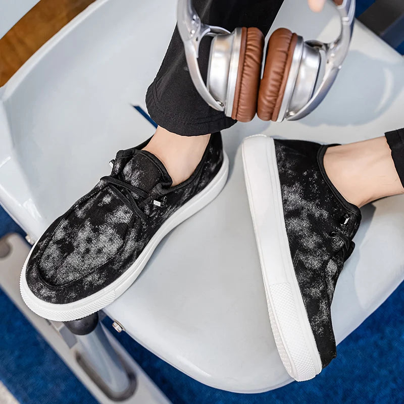 Men's Denim Casual Sneakers - Soft Skateboard Trainers