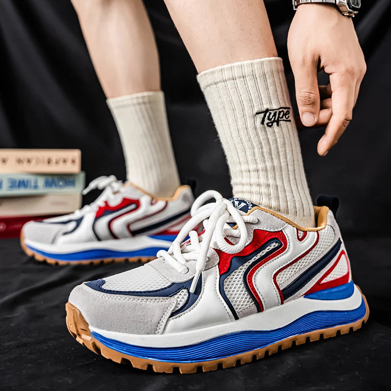 Men's Platform Vulcanized Sneakers - Breathable Tennis Sports Shoes