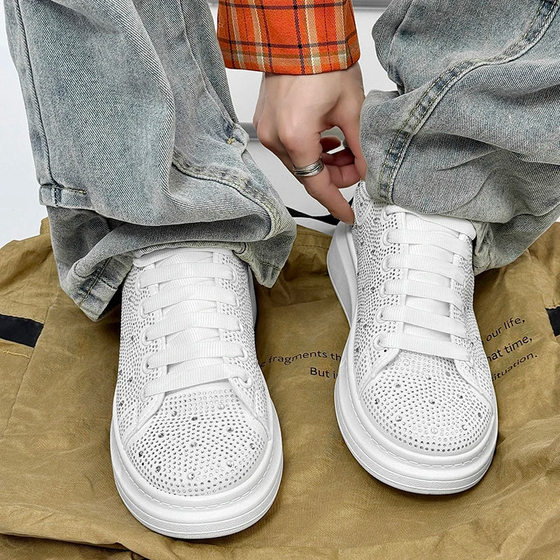 Men's Platform Sneakers - Personalized Design Skateboard Sports Shoes