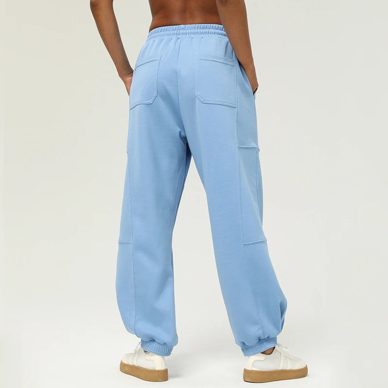 Women's Loose Drawstring Jogger Sweatpants — Breathable Pocket Sports Trousers