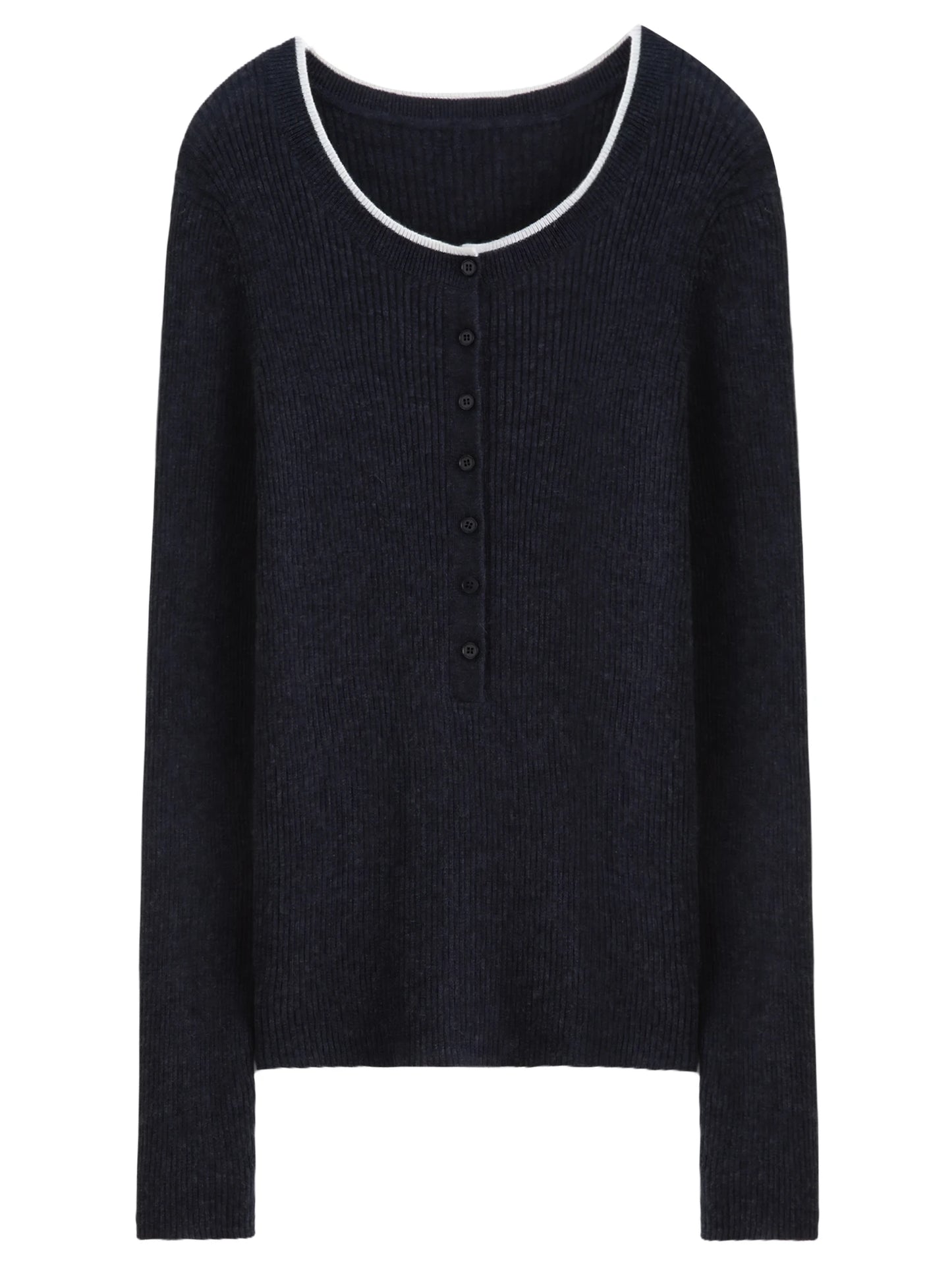 Merino Wool Ribbed Knit Sweater