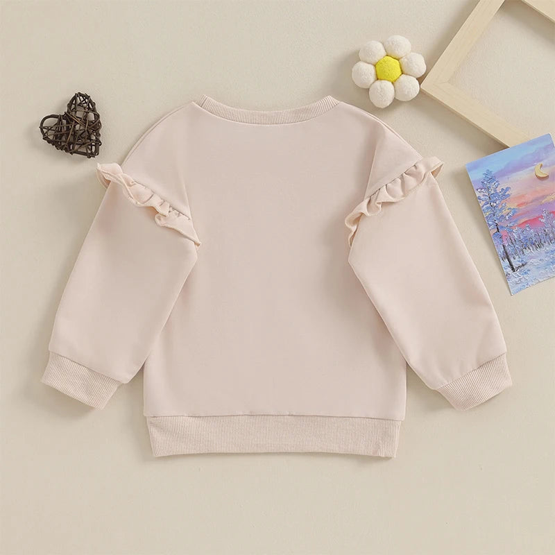 0-6Y Girl Sweatshirt/Romper Ruffles Long Sleeve Colourful Letter Print Jumpsuits Babygrow