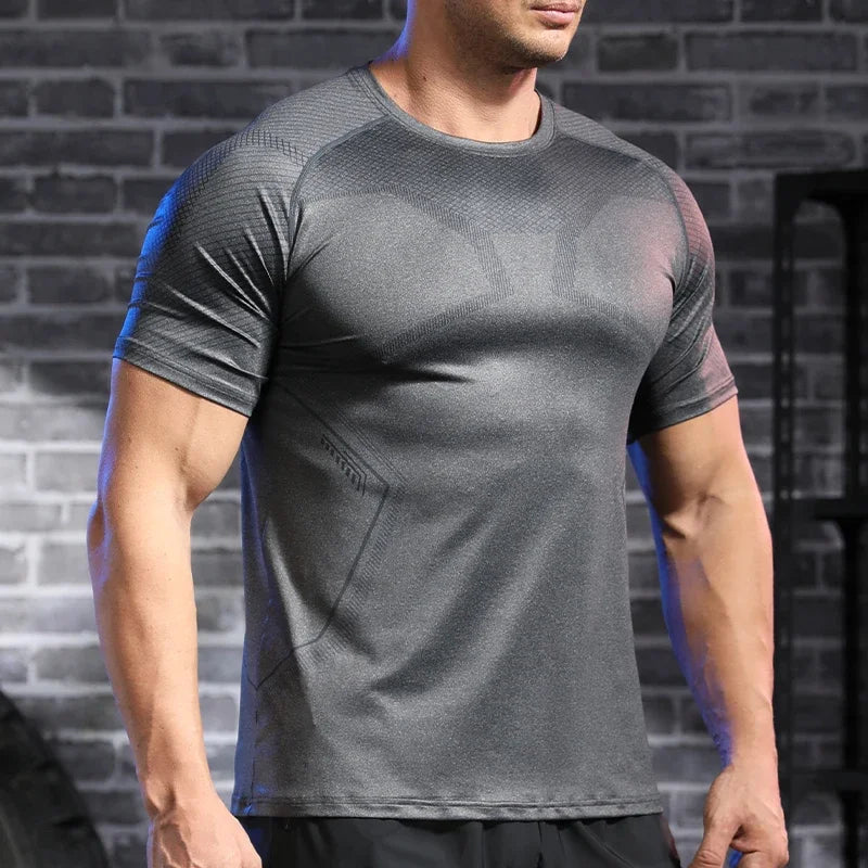 Men's Short Sleeve Breathable Gym Fitness Muscle Fit Shirt Yoga Running T-shirt