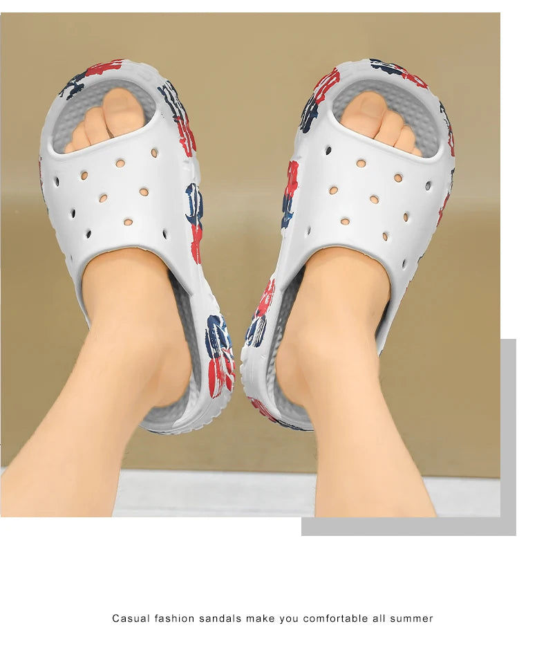 Men's Summer Slippers Slides Non-slip Casual Beach Sandals Platform Comfortable Clogs