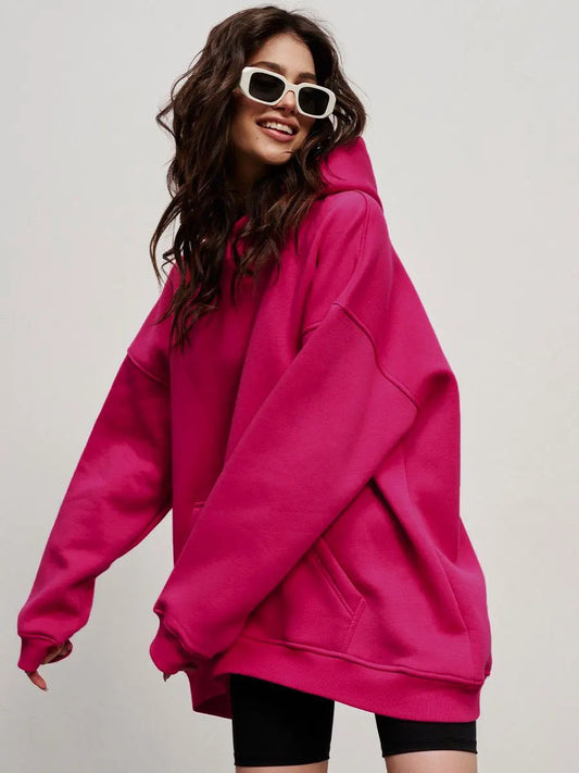 Women's  Oversized Fleece Pullover Hoodie