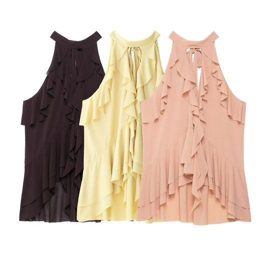 Bow Neck Chiffon Top