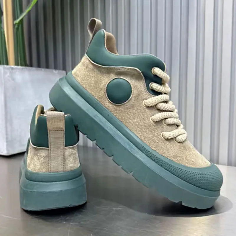 Men's High Top Platform Sneakers - Casual Skateboard Shoes