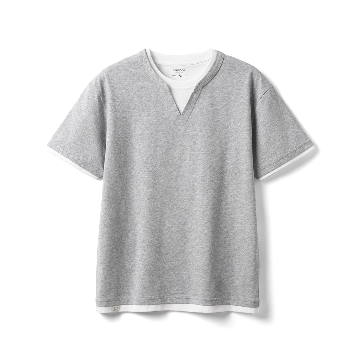 Men's Cool-Feel Sorona Fabric T-Shirt - 210gsm Fake Double Layer Oversize