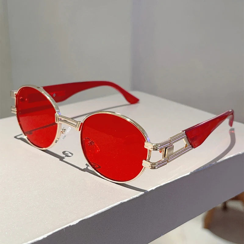 Unisex Vintege Oval Gradient Casual Sunglasses