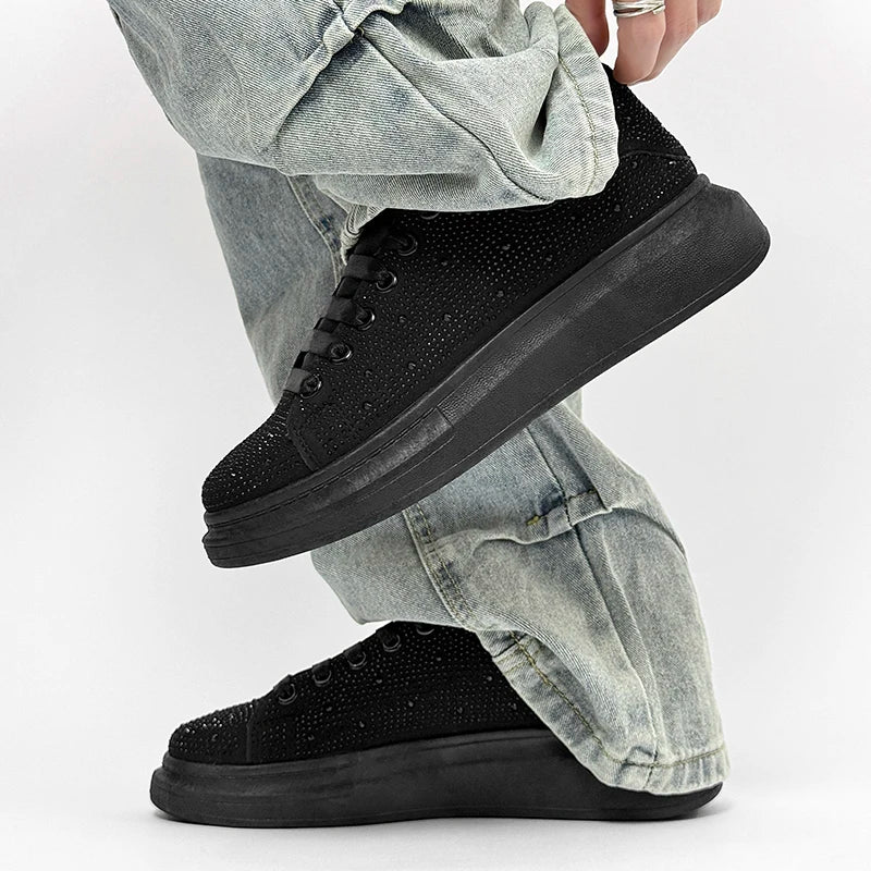 Men's Platform Sneakers - Personalized Design Skateboard Sports Shoes