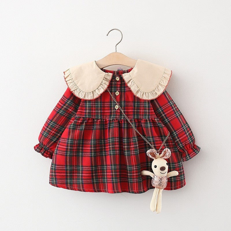 Children's Girl's Plaid Dress 0-2yr Old