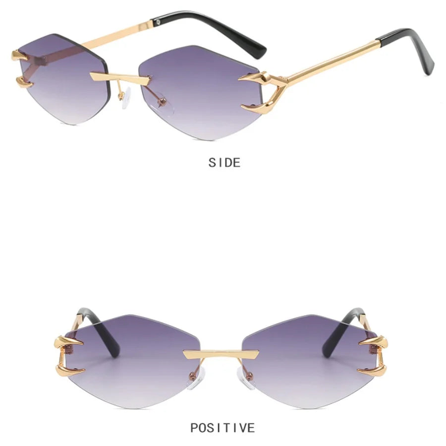 Frameless Polygonal Sunglasses - Unisex UV400 Protection Hip-Hop Style Outdoor Shades