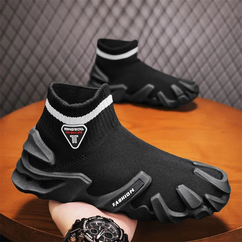 Men's Sports Mesh Slip On Comfortable High Top Shoes Sneakers