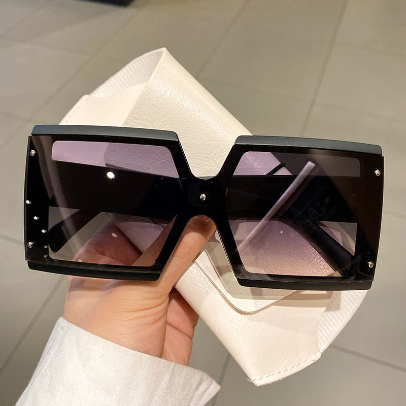 Women's Square Oversized One-pieces Gradient Sunglasses