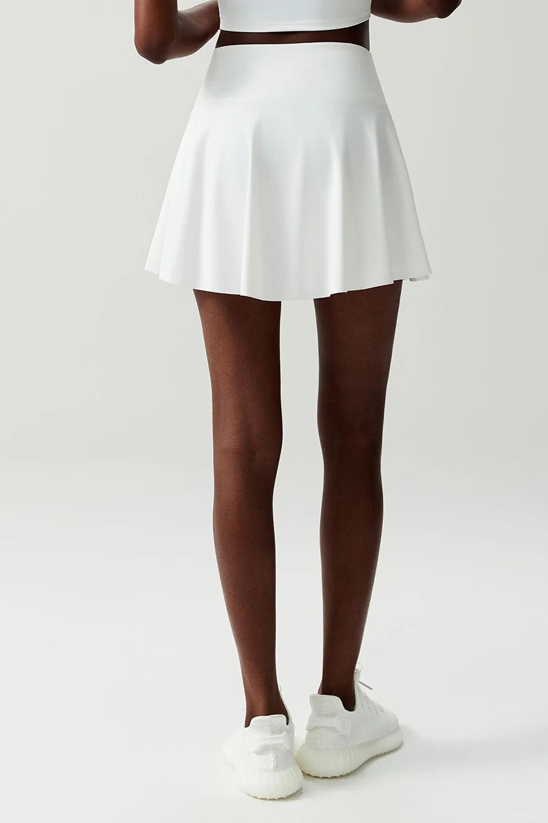 Women's High Waist Tennis Skirt with Pockets - Quick Dry Athletic Skort