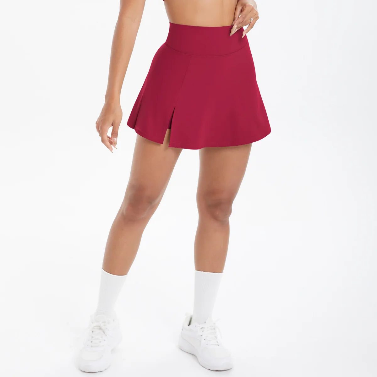 Women's Summer Tennis Skirt - 2-in-1 High Waist Athletic Skort with Built-in Shorts