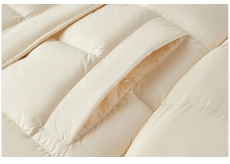 Women's Long Down Jacket - Three-Proof Hooded Winter Coat Loose Fit