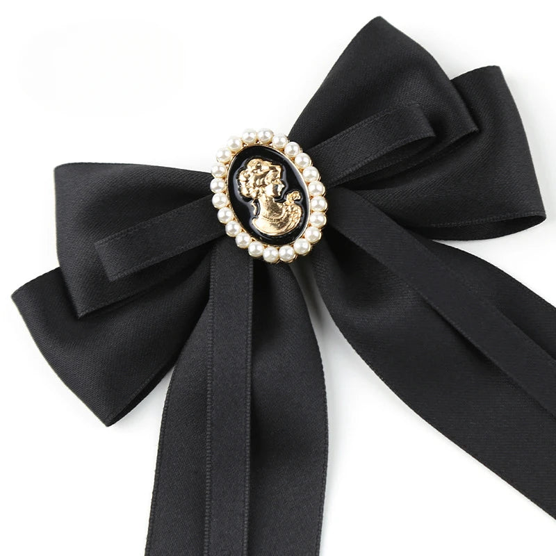 Elegant Fabric Flower Bow Brooch Pin