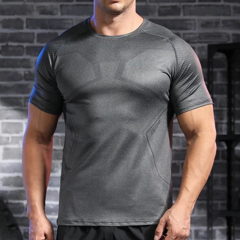 Men's Short Sleeve Breathable Gym Fitness Muscle Fit Shirt Yoga Running T-shirt