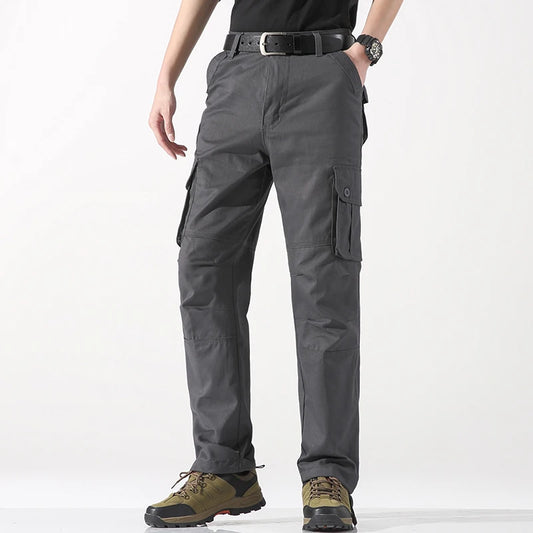 Spring Autumn Cotton Cargo Pants - Multiple Pockets Casual Trousers