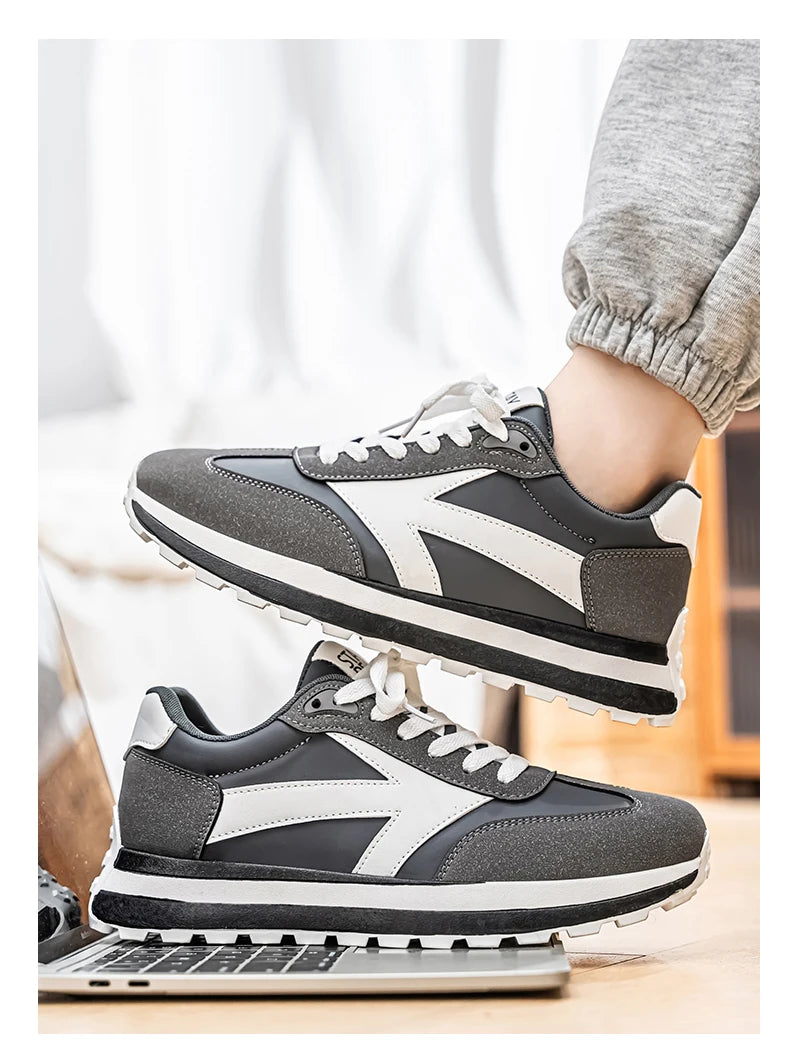 Men's Casual Sneakers Breathable Running Sport Shoes Tennis Sneakers Lace Up Platform Trainers Shoes