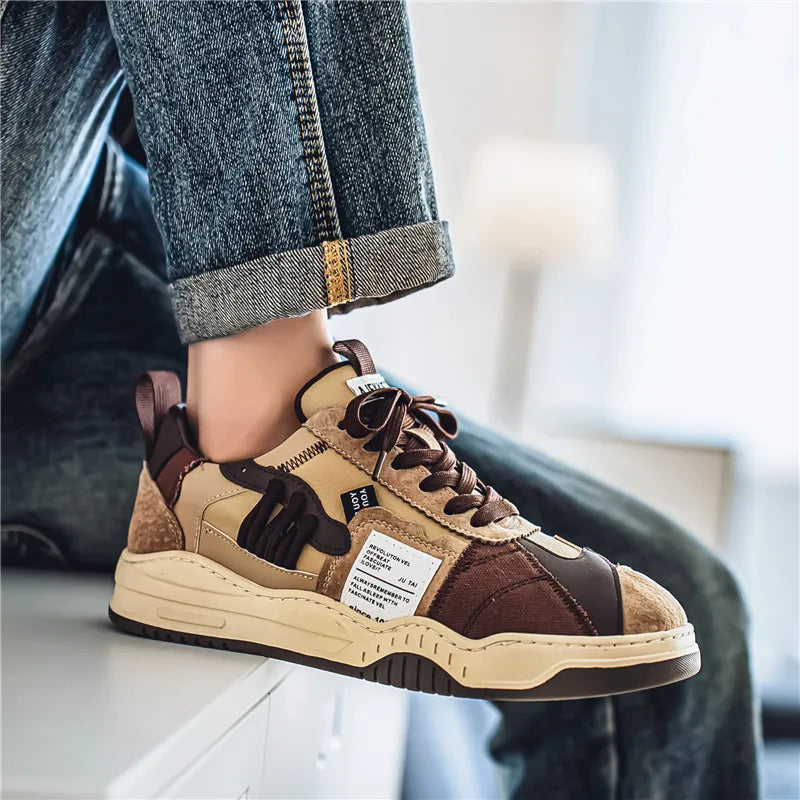 Men's Casual Platform Lace Up Comfortable  Sneakers