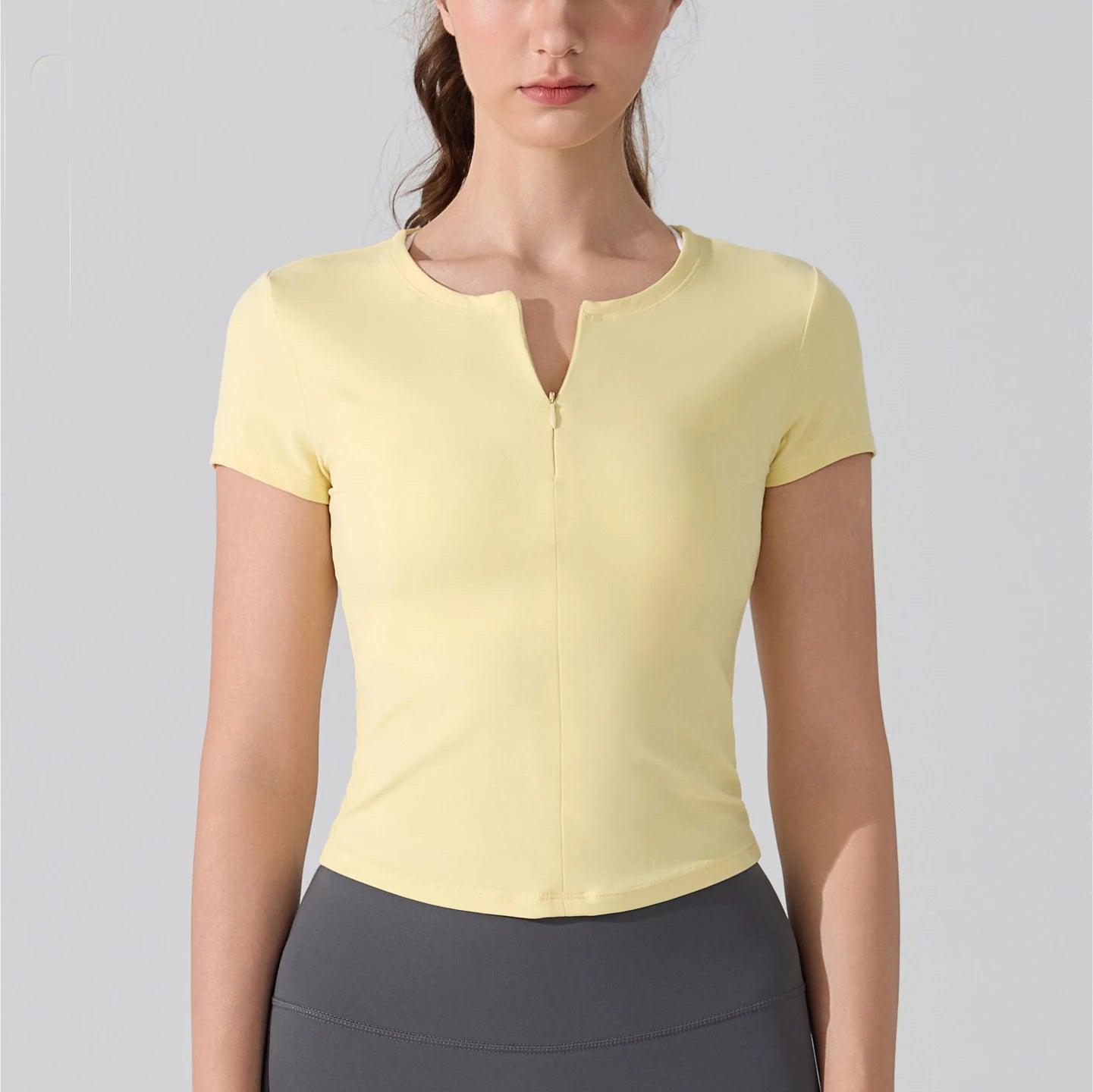 Women's Quick-Dry Yoga T-Shirt - Breathable Slim Fit Athletic Top