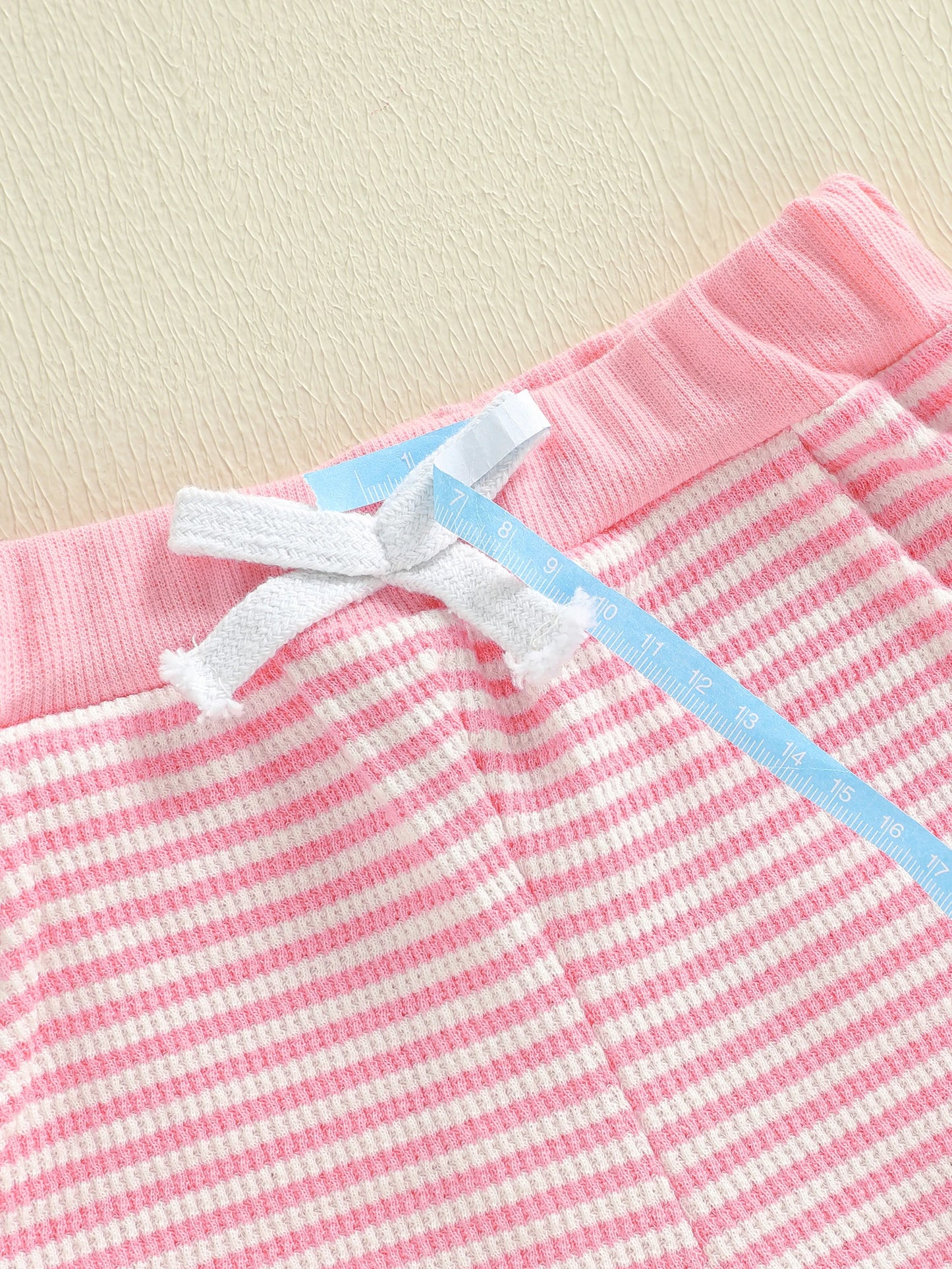 Baby Girls Valentine's Day Striped Heart Embroidery Long Sleeve Pullover and Pants Set