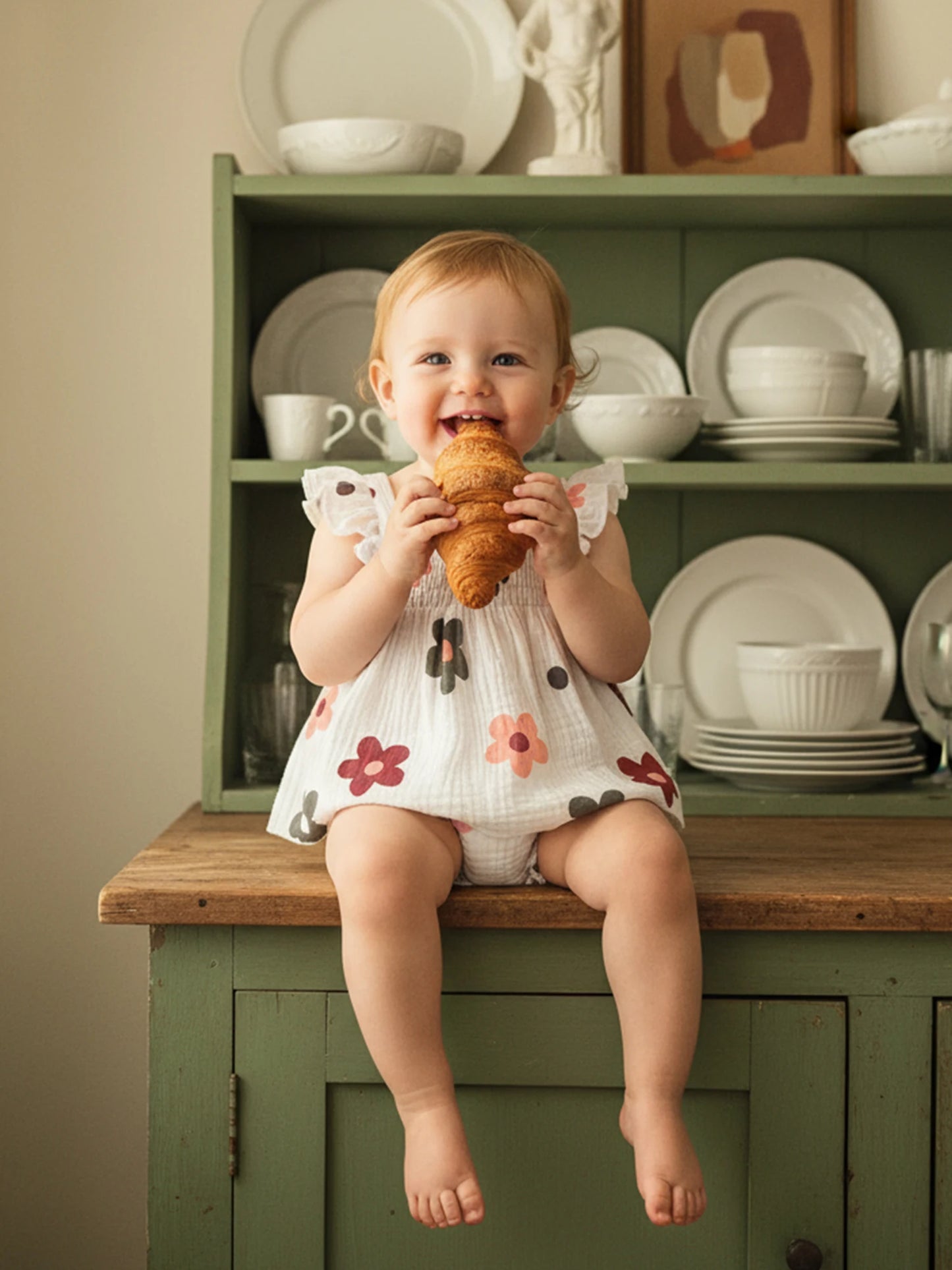 Baby Girls Floral Outfit Set - Sleeveless Top & Bloomers Shorts (0-24M)