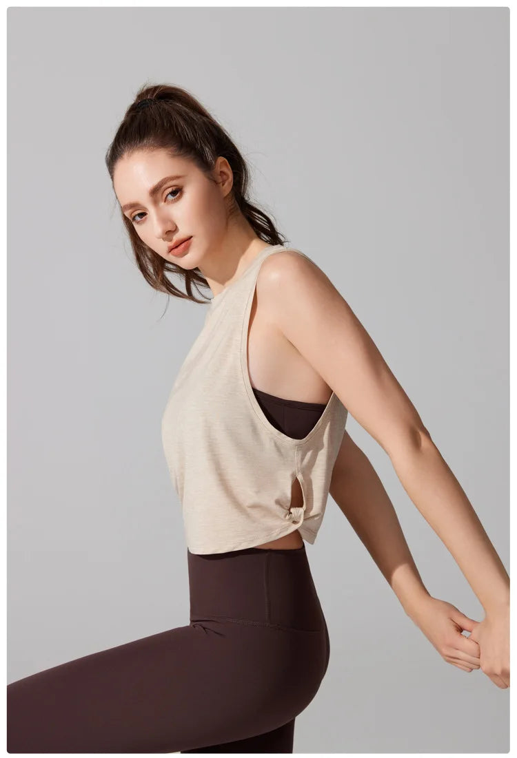 Women's Sleeveless Yoga Vest - Loose Fit Quick Dry Athletic Tank Top